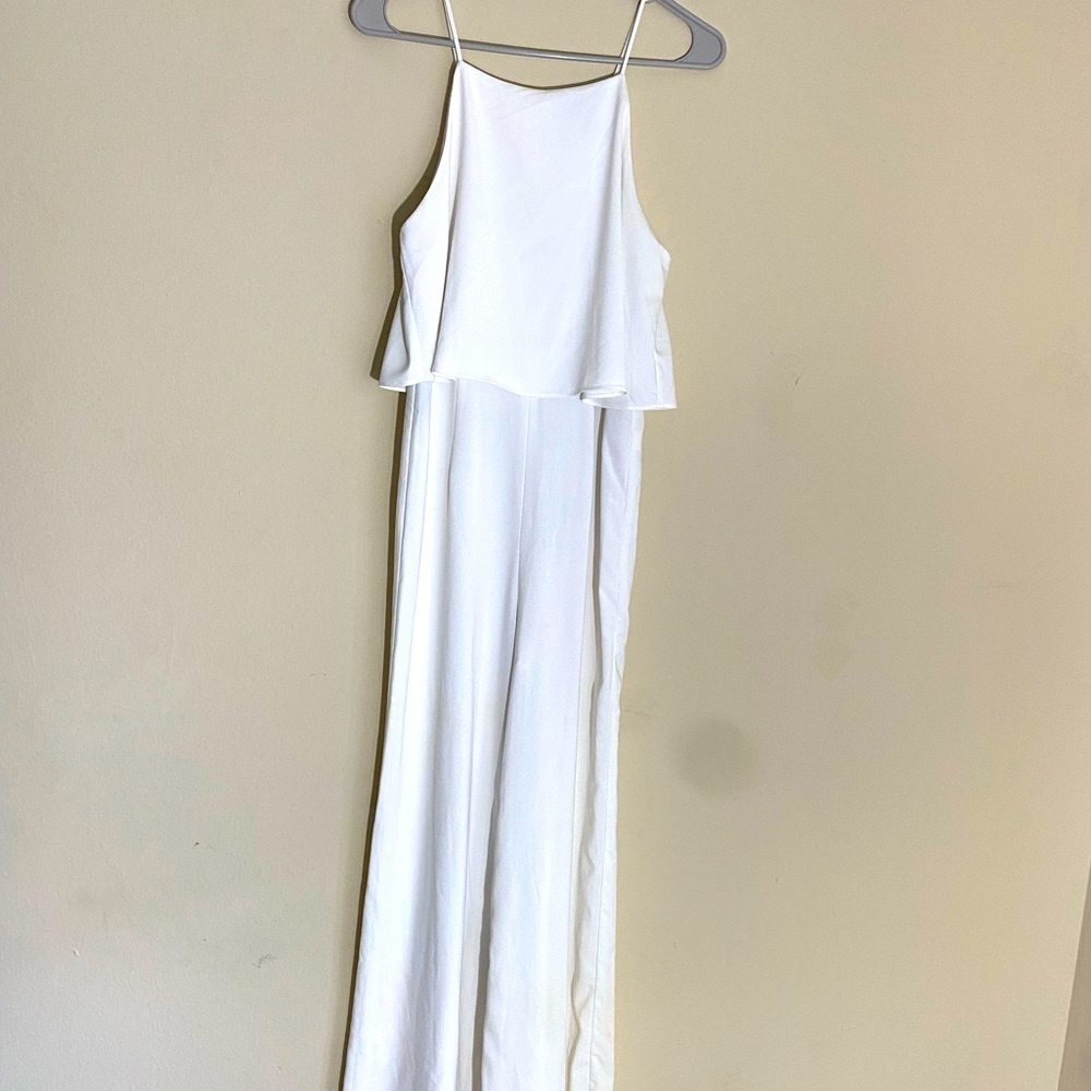 Forever 21 formal white long jumpsuit